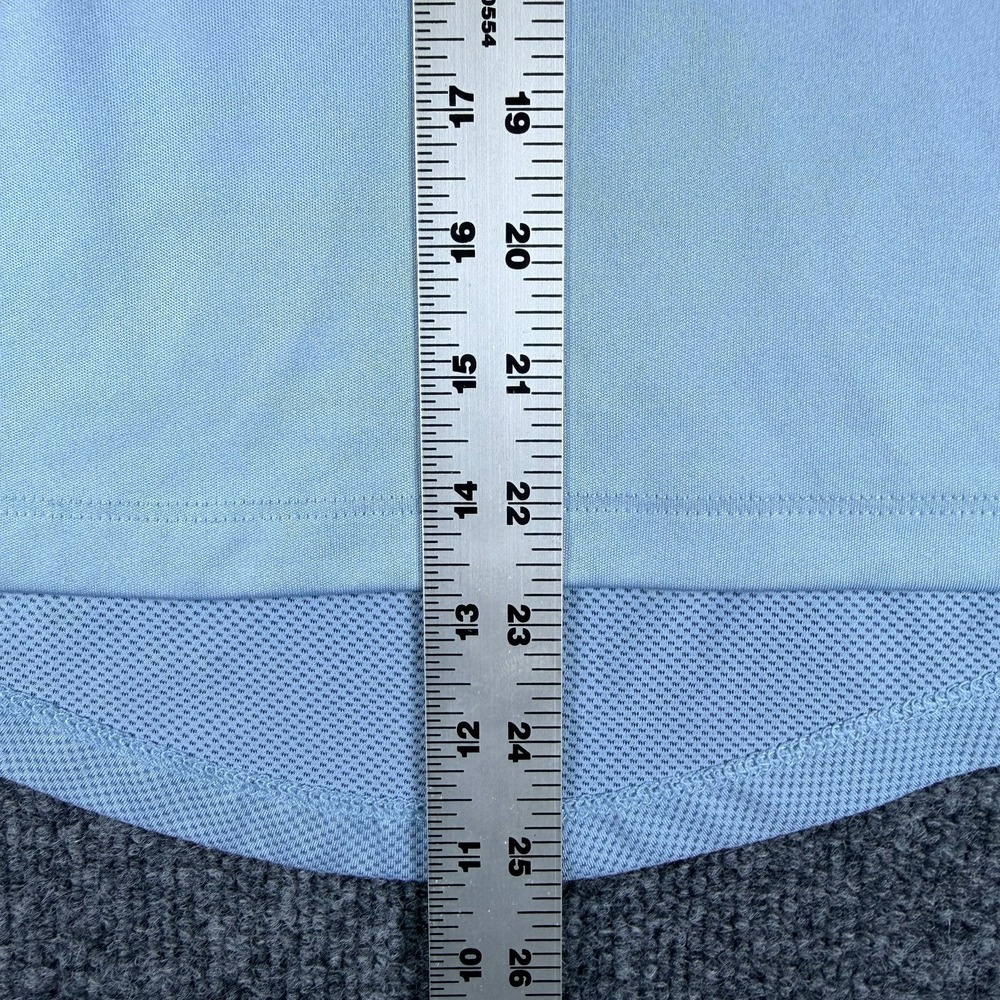 Nike Dri-FIT Miler‎ Running T-Shirt Womens XL Blue Logo Mesh Lined High Low Hem - Picture 4 of 11